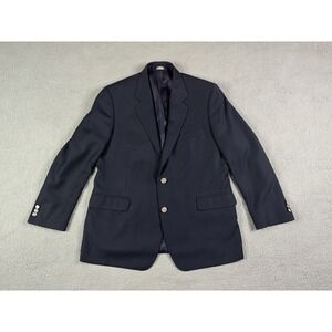 Brooks Brothers Suit Jacket 46 R Navy Wool Pilot Captain Silver Buttons Poland